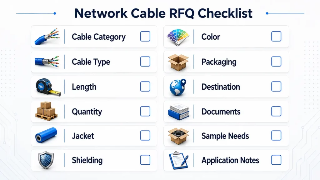 Procurement checklist for network cable quote preparation