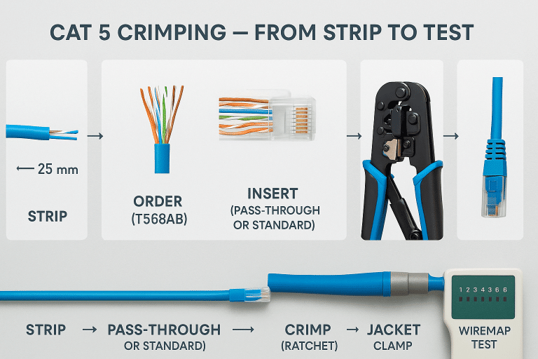 How to Crimp a Cat 5 (Cat5e) Ethernet Cable