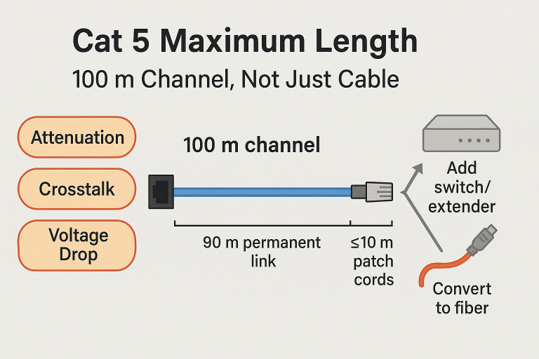 Cat 5 Maximum Length: The 100 m Rule Explained